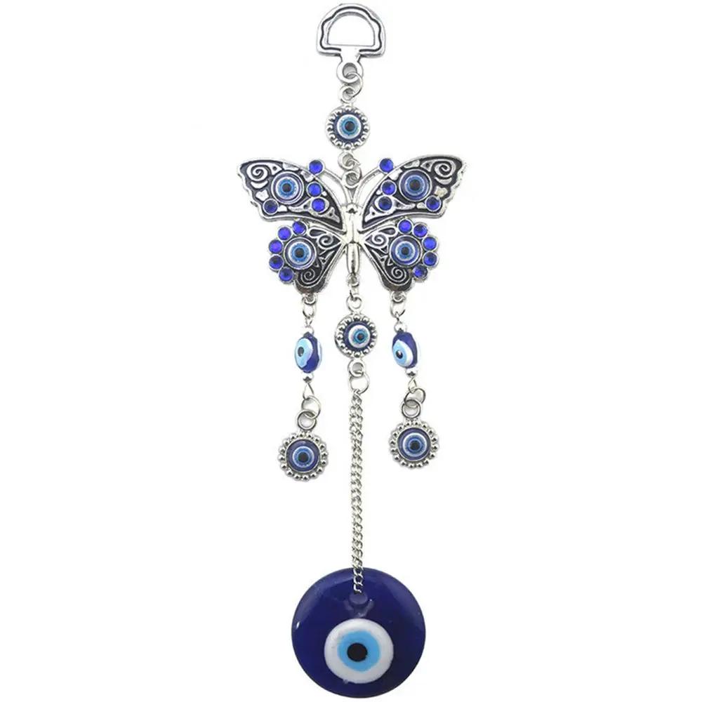 Reflect Negative Energy Car Pendant Rear View Mirror Blessing Ornament Hanging Ornament  Navy Blue Evil Eye