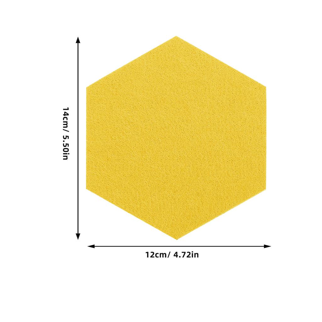 12Pcs Felt Hexagon Wall Memo Board Self-Adhesive Decorative Bulletin Board for Office Home Classroom Notes Display