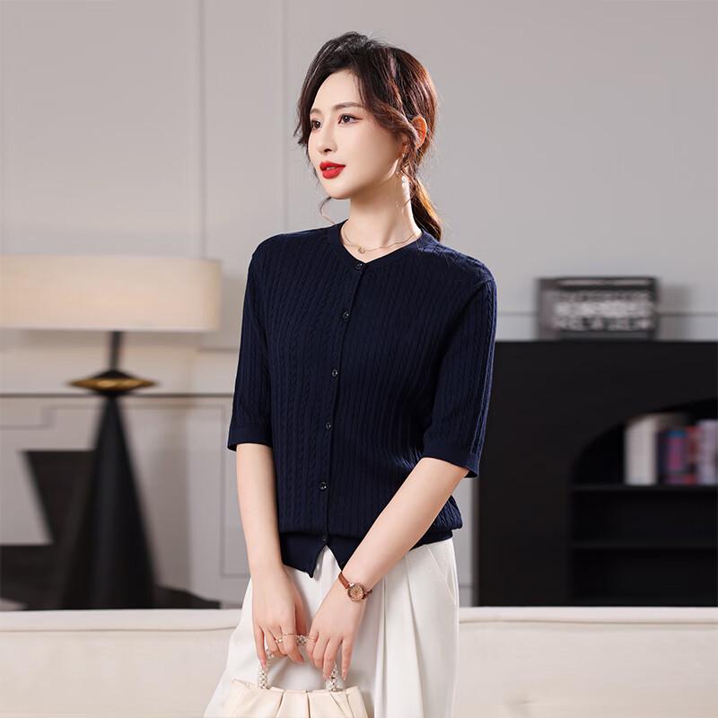 

LA BULL Women s Mid-Sleeve Ribbed Knit Cardigan 2XL