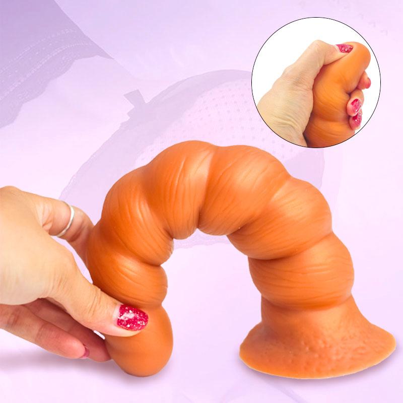 Analplug mit Saugnapf, Butt Plug, realistischer Dildo, weiches Flüssigsilikon, vaginale Prostatamassage-Stimulation für Männer und Frauen
