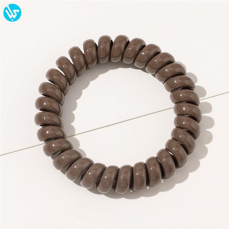 Women Spring Hair Ties Elastic Hair Band Custom Ponytail Holder Telephone Line Phone Cord Hair Ring