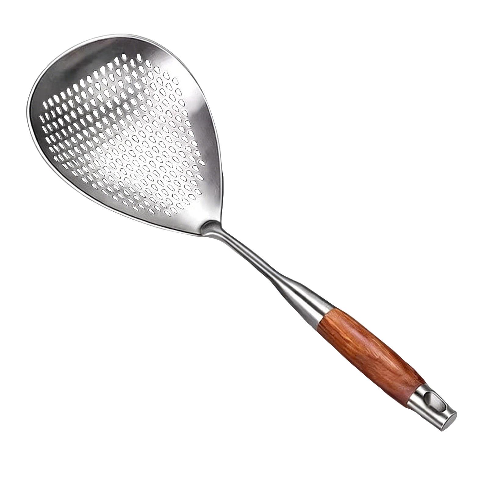 

304 Stainless Steel Colander, Large Colander For Noodle Scooping, Household Kitchen Filter Net Spoon one size білий