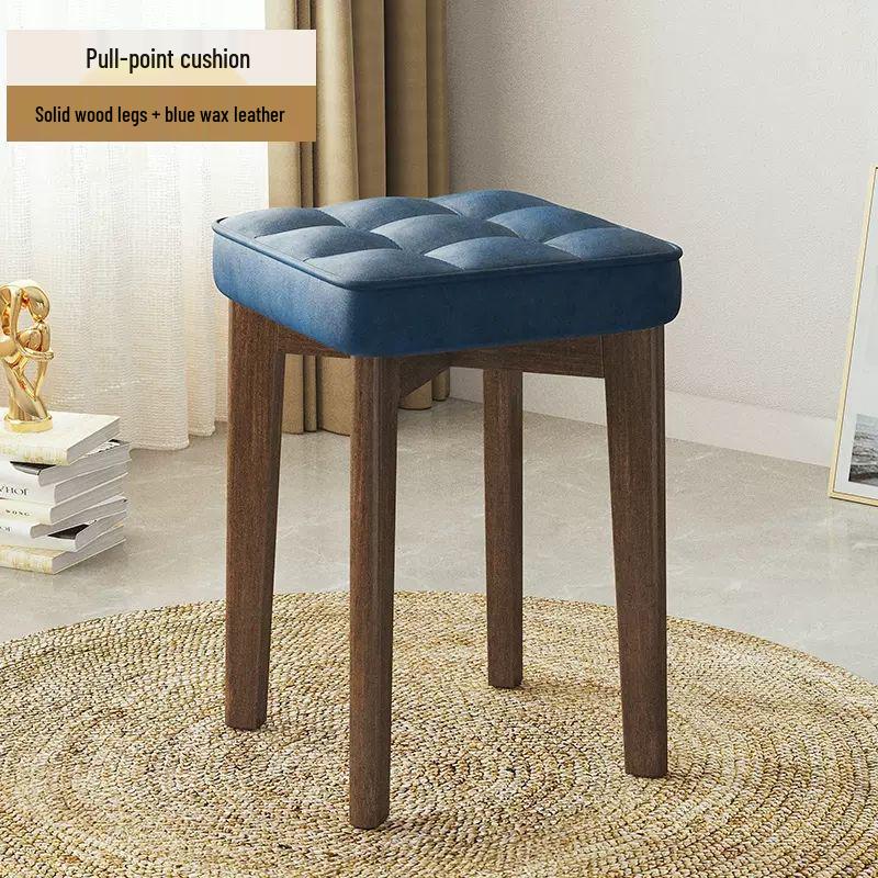 Massivholz Polsterstuhl - Moderner minimalistischer stapelbarer Hocker für Wohnzimmer oder Schreibtisch