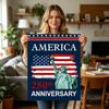 Independence Day Garden Flag 250th Anniversary Statue of Liberty and Flag Print Outdoor Decorative Banner for Yard Lawn Patio
