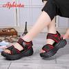 Aphixta 6cm/2.36 inch Summer Platform Buckle Sandals Women Height Increasing Thick Bottom Canvas Women Shoes Slides