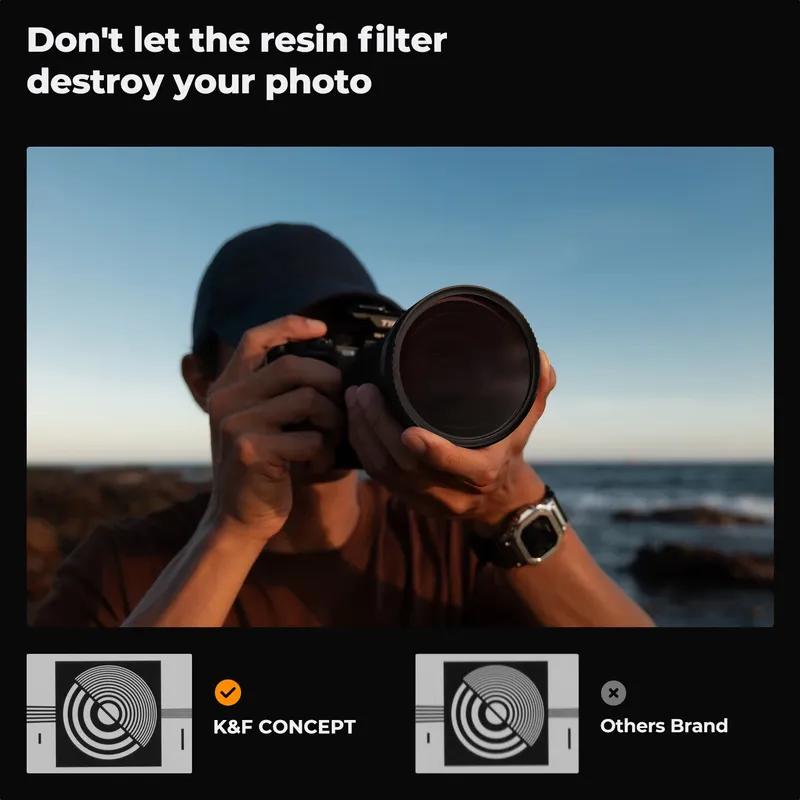 K&F CONCEPT K Series 49-82mm Filters UV/CPL/ND2-400/Black-Mist 1/4 Cap Clean Cloths Camera Lens Filter Set for Nikon Canon Leica