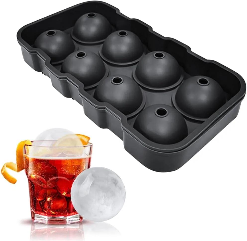 Silikonové misky na led, velké formy na led do mrazáku s víkem, opakovaně použitelné formy na whisky, diamantové formy na led
