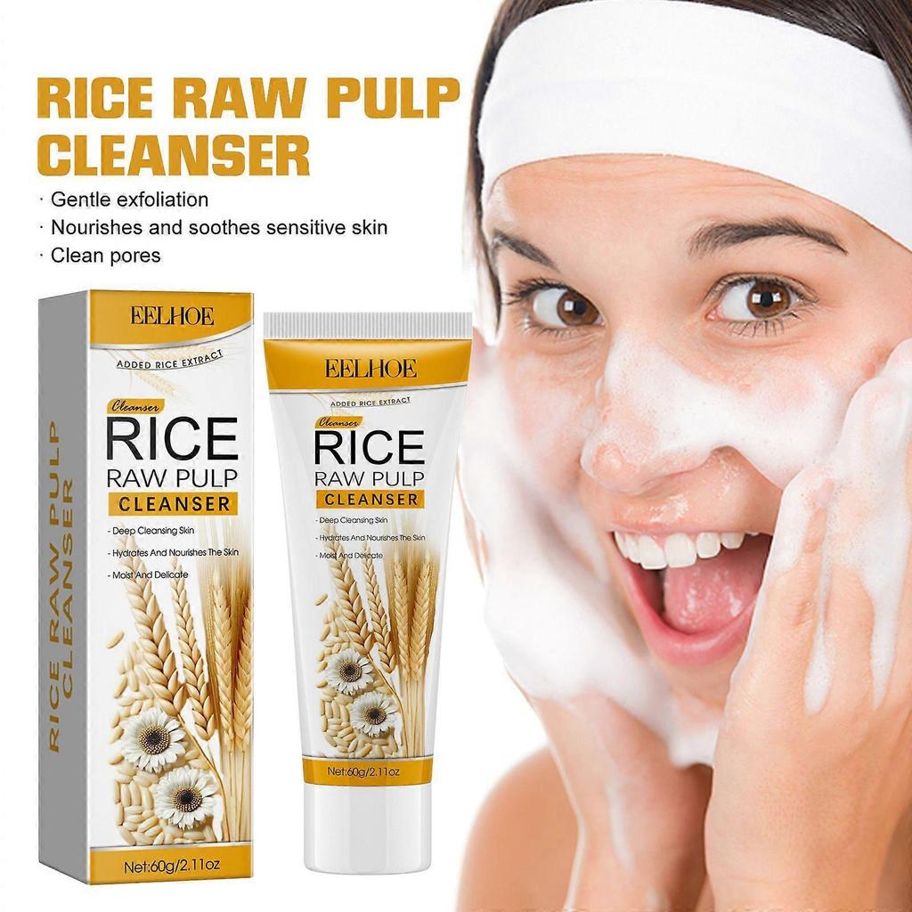 Rice Extract Facial Cleanser Gently Cleanses Pores And Nourishes Delicate Skin. Foamy Cleanser