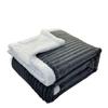 Lambswool & Faux Rabbit Fur Striped Blanket - Sofa Nap & AC Cover