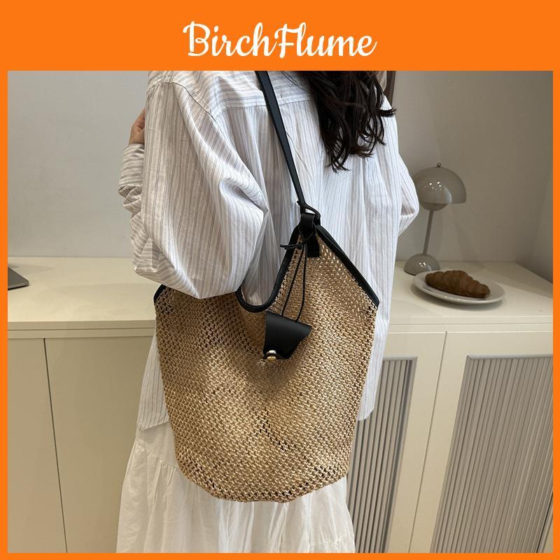 Pvc Woven Tote Bag For Summer Beach Vacation With Large Capacity And Magnetic Closure