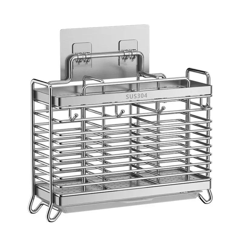 

Kitchen Hanging Stainless Steel Chopsticks Spoons Fork Cutlery Holder Organizer Rack Drainer Storage Accessories Items срібний