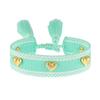 European-American Nail Style Double-Sided Woven Bracelet with Tassel, 1.3cm Handmade Wristband for Couples
