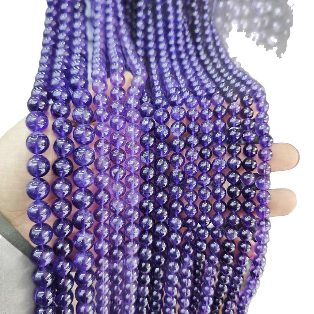 Purple Series Amethyst & Super Seven Crystal Beads: Round, Natural Stone, DIY Jewelry Accessories