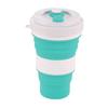 Retractable Silica Gel Coffee Cup Simple Solid Color for Travel Office