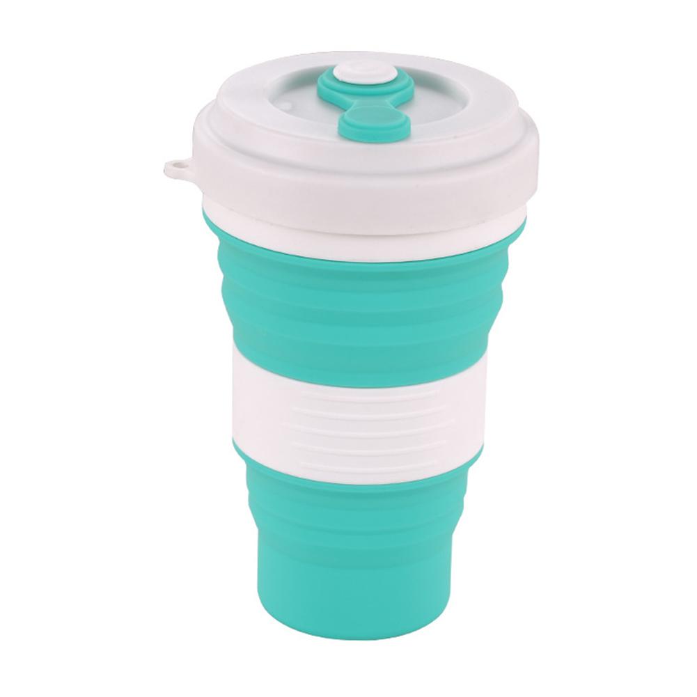 Retractable Silica Gel Coffee Cup Simple Solid Color for Travel Office