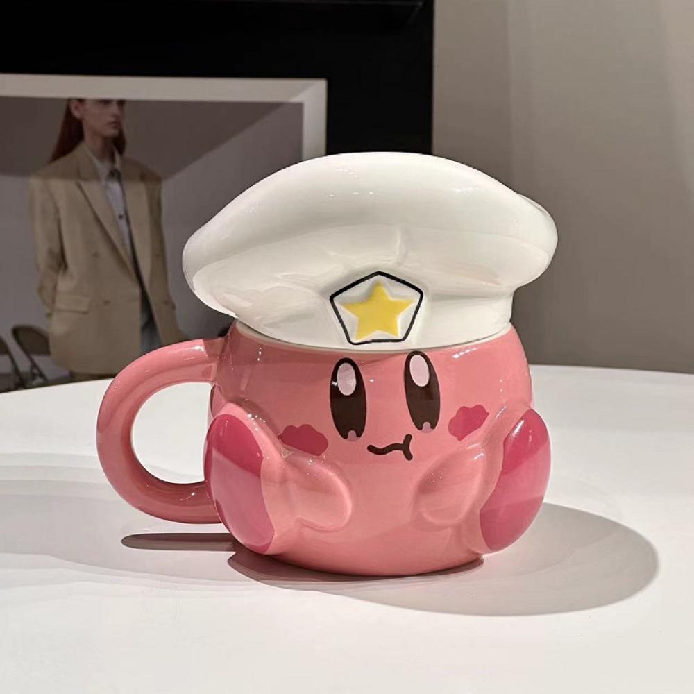 Personalized creative ceramic mug Mobile phone holder cup Cute handheld pig with lid drinking cup Internet celebrity cup 301-400ml