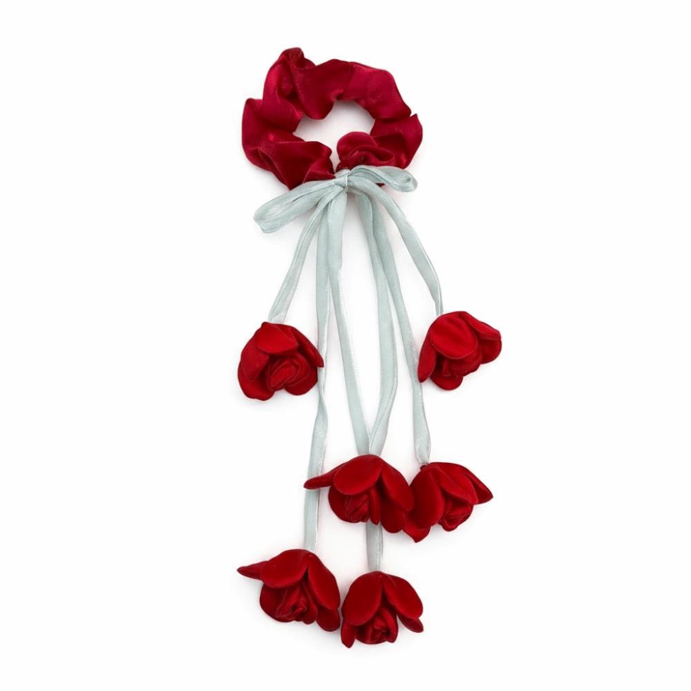 Long Streamer Bell Orchid Scrunchie Fairy Style Bell Flower Ponytail Holder  Birthday Gift