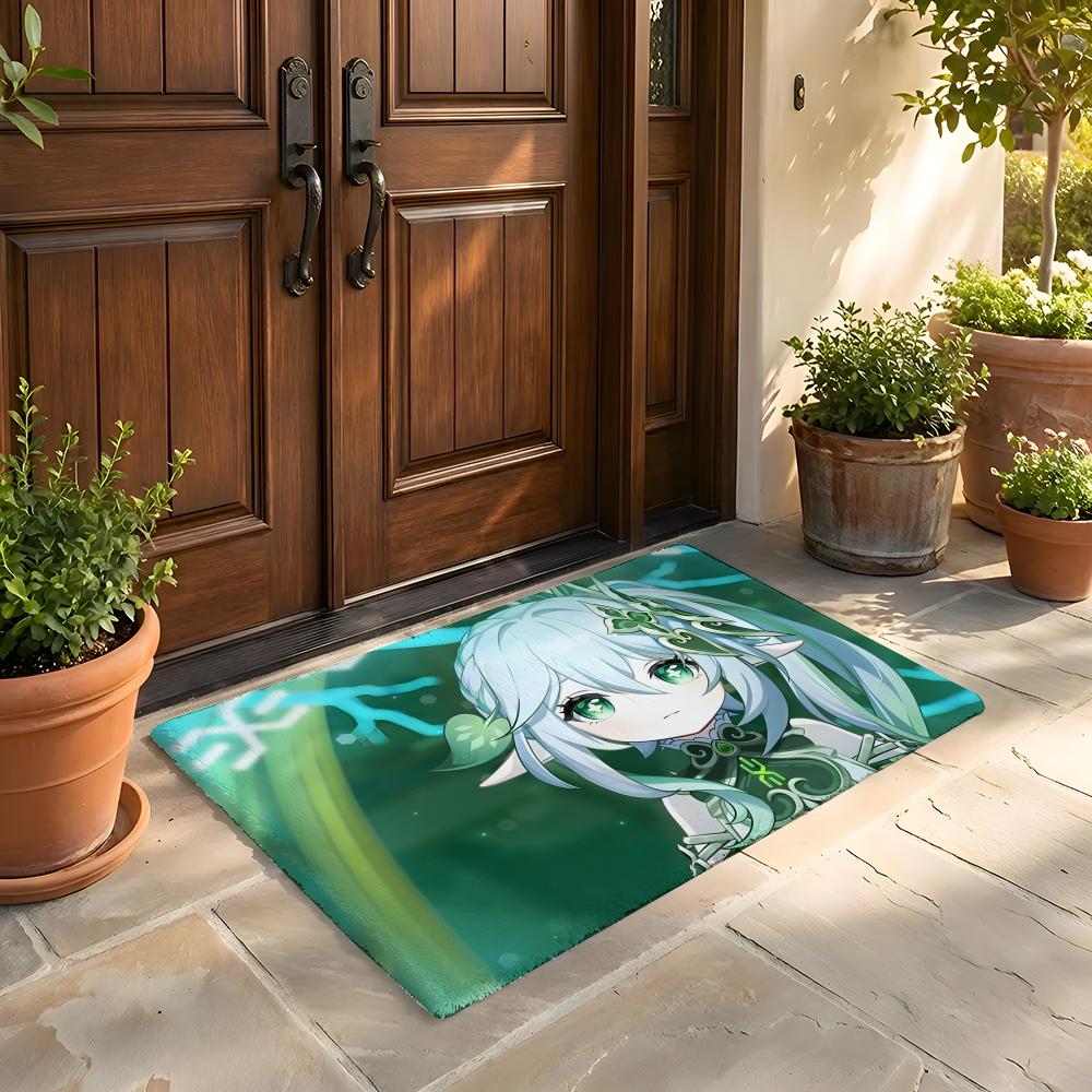 

Floor Mat Soft Flannel Rug Non Slip Absorbent Mat for Bathroom Bedroom Home Decor N Nahida G Genshin I Impact anime game 50x80cm