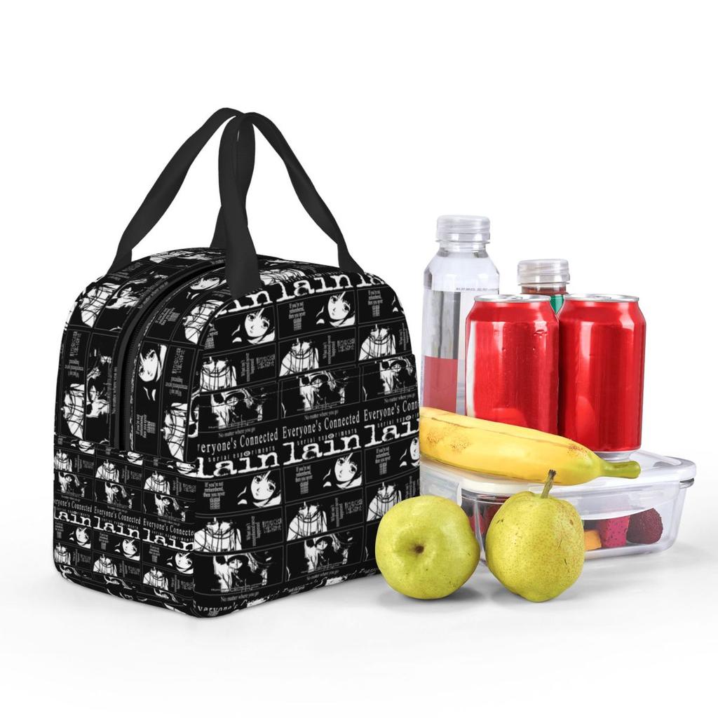 Serial Experiments Lain Insulated Lunch Bag for Kids School Cooler Thermal Food Box Tote Portable Lunch Boxes Container