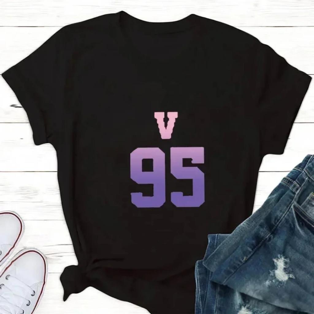 Women's Retro Letter Print T-shirt Casual Fashion Suga Kpop Harajuku Summer Loose Comfortable Round Neck Short Sleeve Top