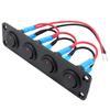 Multifunctional Space Saving 20A 12V Red LED Toggle Switch Panel for Car Truck Motorhomes and Marine Electrical Systems