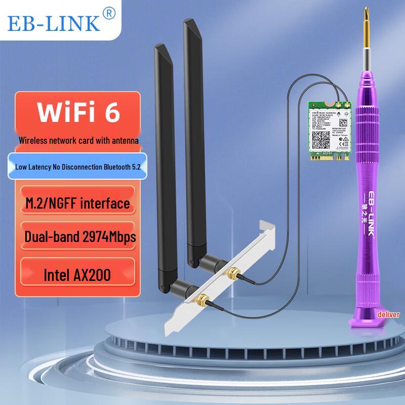 EB-LINK Desktop Wireless Wi-Fi Card & Antenna Kit