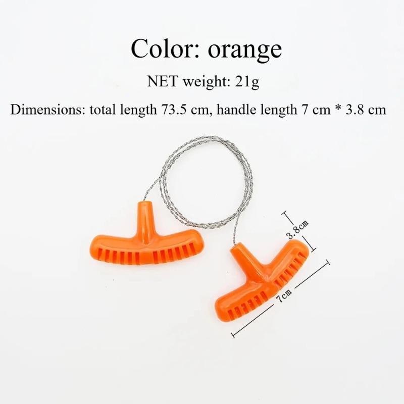 

High-Quality Multi-Purpose Mini Pocket Wire Saw - Stainless Steel Survival Tool for Outdoor Camping & Emergency (Orange) Orange