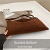 Large Capacity Crossbody Bag Soft Matte Suede Textured Frosted Shoulder Bag Solid Color Zipper Closure Boston Bag Daily Fashion