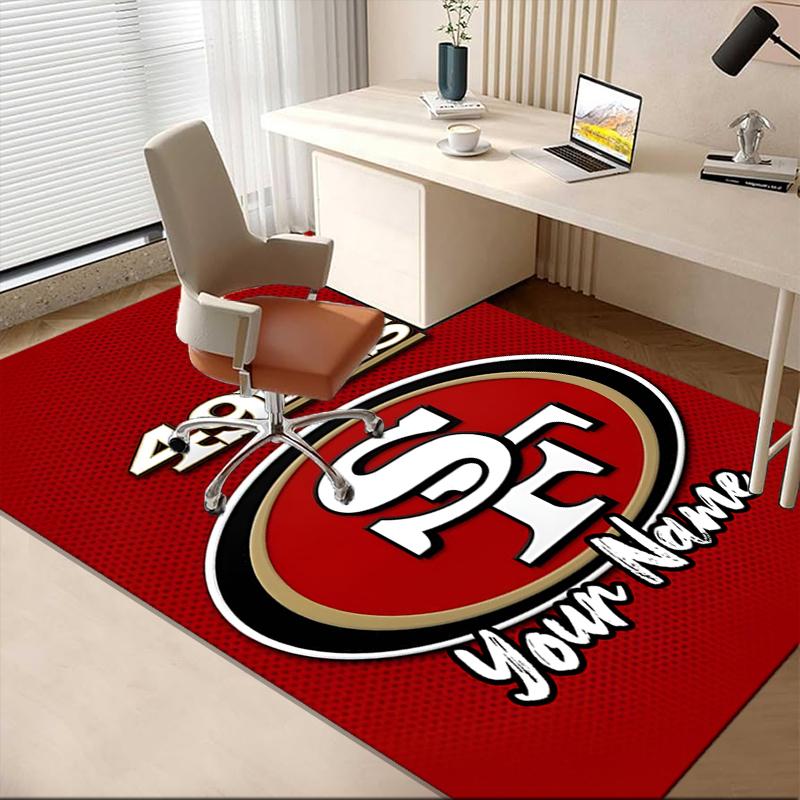 Custom Name San Francisco 49ers Printed Carpet, for Office Chair Living Room Bedroom Kitchen Room Decor Gifts.