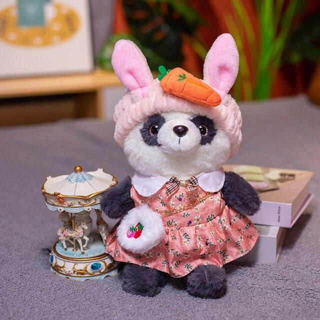 Милые плюшевые игрушки Lalafanfan Panda, милый медведь с аксессуарами, куклы, мягкая подушка с животными, подарок на день рождения для ребенка