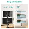 WALI Dual Monitor Desk Mount Stand for LCD/LED Flat Screen TVs, Vertical Position, Two Monitors, 27" with Grommet Base (M002XLS), Black