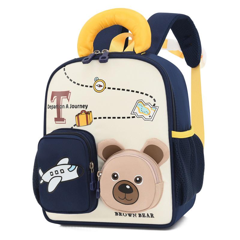 Animal Bear Print Backpack With Lightweight Oxford Fabric Schoolbag Gift Kids