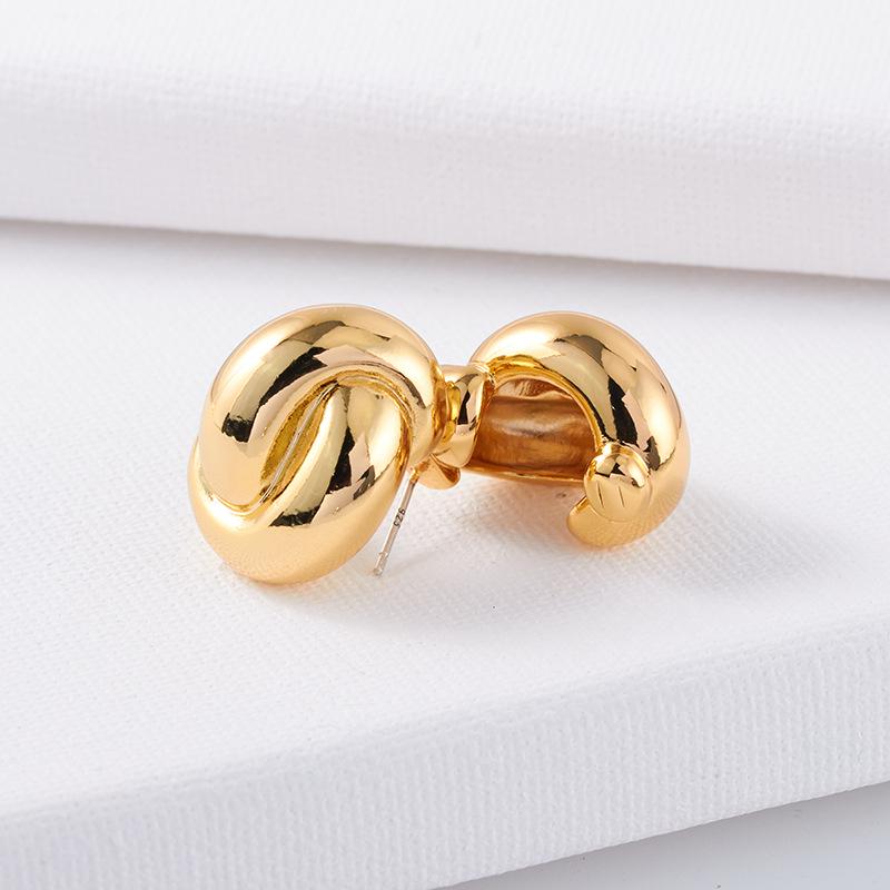 925 Silberstift Doppelstrang Metall-Wrap Ohrstecker - Französischer Stil Vintage High-End Schmuck