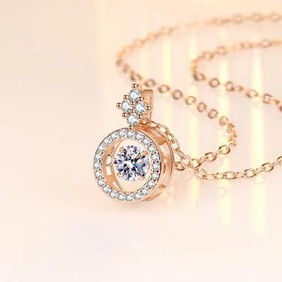 Rose Gold Beating Heart-warming Necklace for Women Ins Women's Design Sense Pendant Accessories