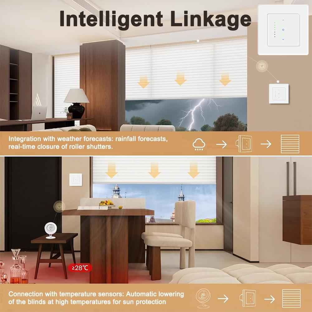 Smart Roller Blind Switch for Home Use Compatible with Voice and App Support 2 4 GHz WiFi and Timer Programming