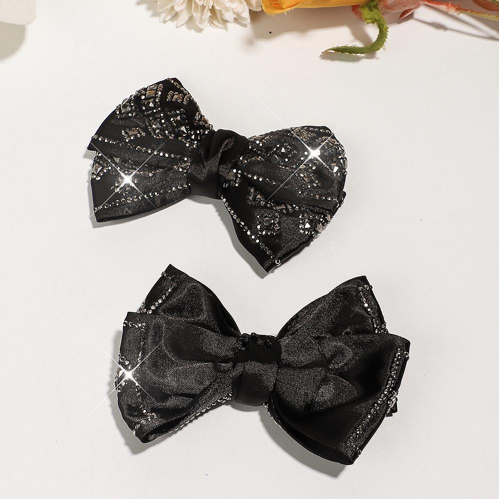 

Korean Rhinestone Bow Shoe Decoration - Versatile Fabric Jewelry Accessory чёрный