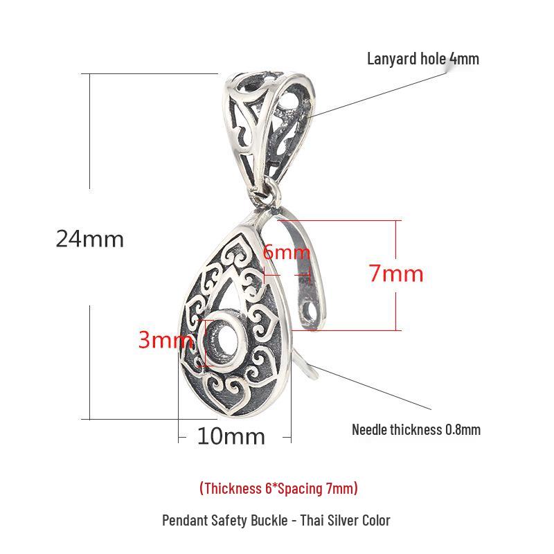 

925 Sterling Silver Safety Buckle Pendant Clip for Jade and Gold 925 Silver