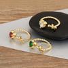 Nidin New Fashion Romantic Love Heart Shape Cubic Zirconia Open Rings Adjustable For Male Female Couples Fine Finger Jewelry