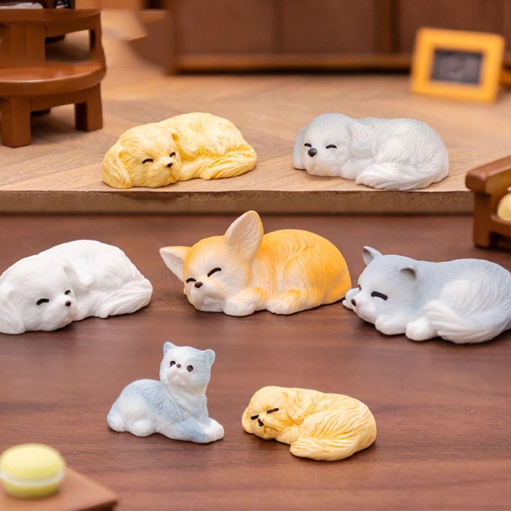 DIY Crafts Cartoon Puppy Statue Cute Mini Animals Figurine New Miniature Dog Figurines