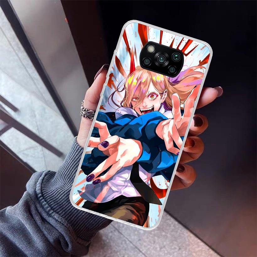 C-Chainsaw Mans Power Phone Case For Xiaomi Poco X7 X6 X5 Pro F7 Ultra Redmi 15C 15 13 13C 12 12C 10 10A 10C 9 9A 9C 9T Shell Po