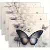 4pcs Elegant Butterfly Coasters - Modern Minimalist Table Decor with & Brown Butterfly Design, Heat-Resistant Surface Protectors for Dining Table