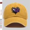 Pc Purple Rose Dark Pattern Heart Print Baseball Cap Spring Summer Travel Suitable Sun Hat Comfortable Lightweight Adjustable