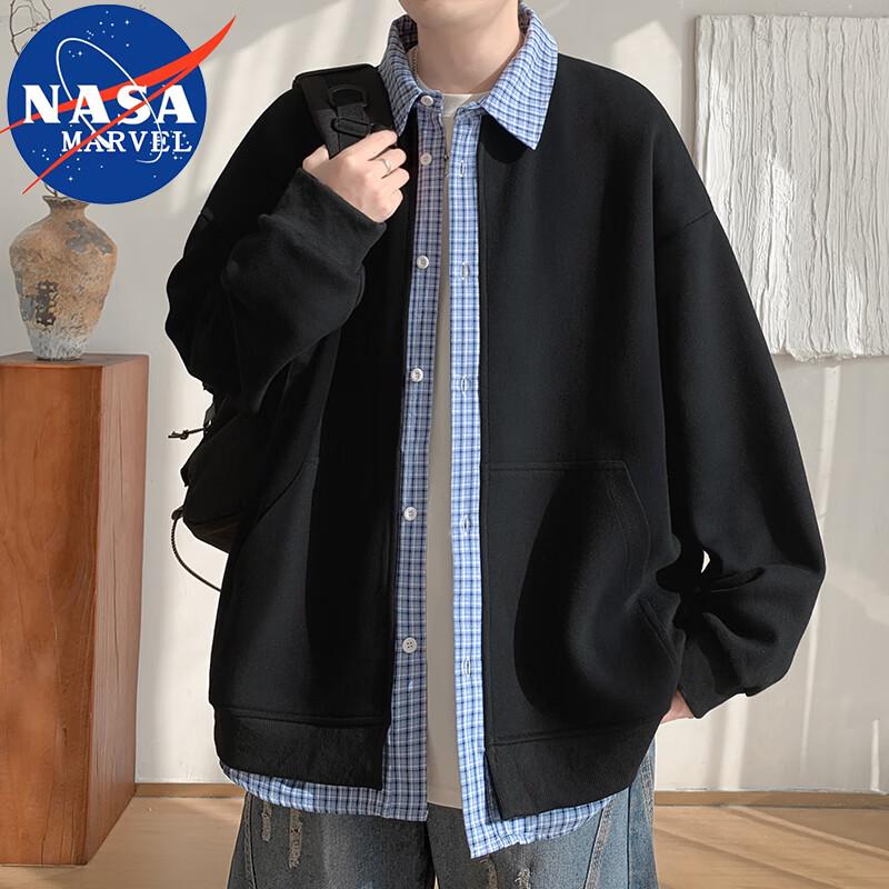 NASA MARVEL Men's Faux Layered Plaid Sweatshirt