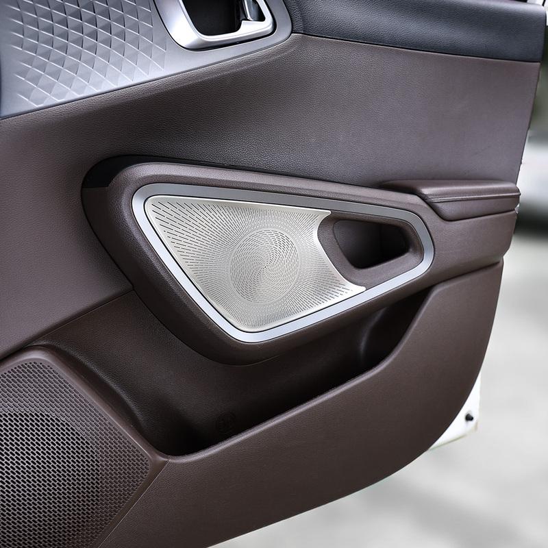 Automotive Door Speaker Horn Protective Covers Silver/Black Stainless Steel for KIA Soul -2025 LHD RHD Car Trim Accessories