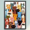 Cat Printed Cross Stitch Kit 40x55cm DIY 11CT Embroidery Craft Set Home Decor