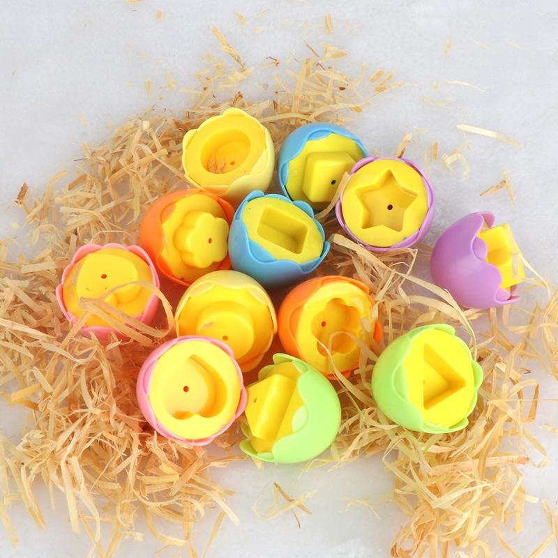 Montessori Matching Eggs Toy Shape & Color Sorting Puzzle, Educational Smart Eggs for Toddlers 1-3Y Baby Fine Motor Skills Toys