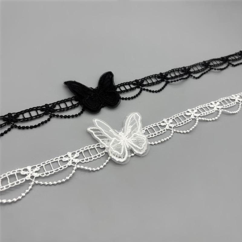 Französisches Süßes Spitze Schmetterling Vielseitiges Schlüsselbein Choker Halskette Für Frauen