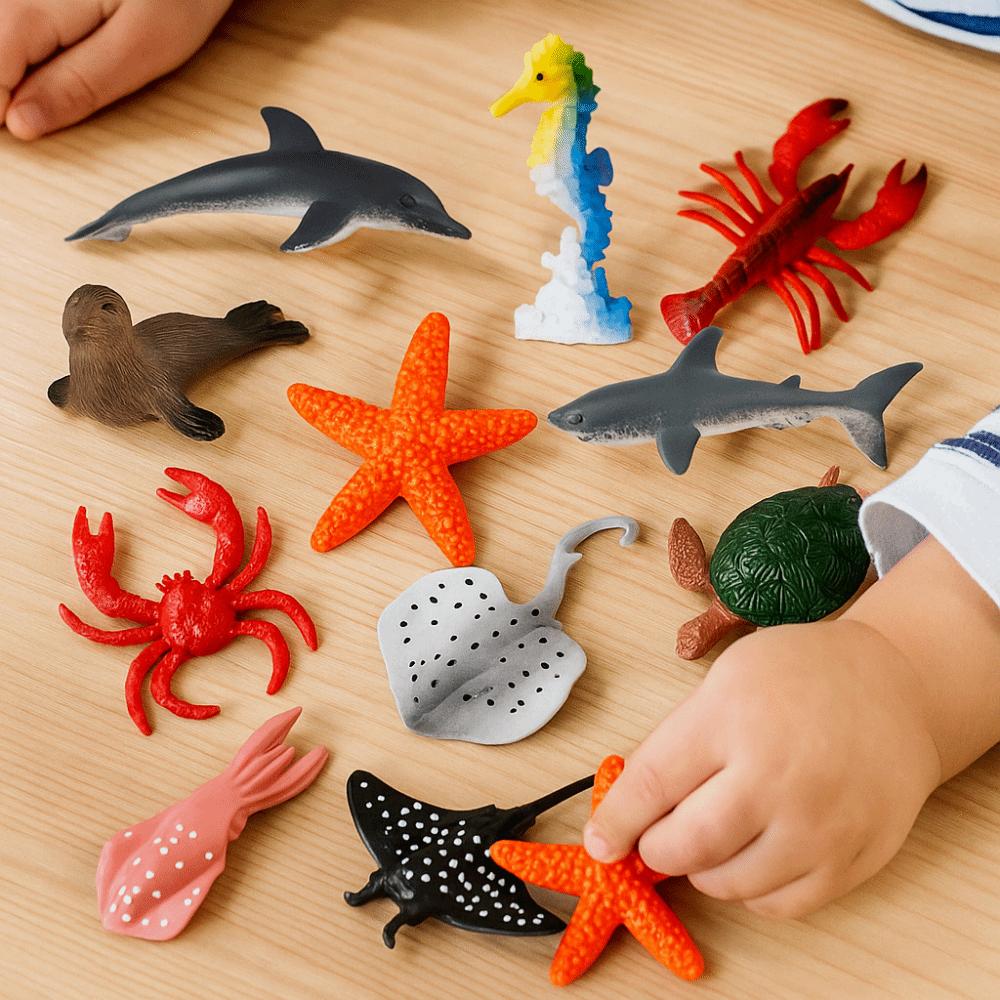 12pcs Plastic Sea Life Animals Model Starfish Simulated Fish Tank Decorations Home Office Decor