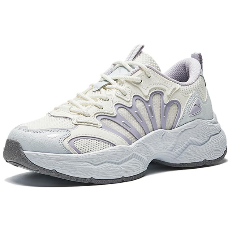 Anta Meteor 3 Trendy Casual Non-Slip Breathable Low-Top Dad Shoes Women sneaker White Blue Purple 122538851-5