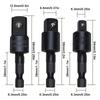 3PCS/set electric Drill Air Screwdriver Sleeve Universal Adapter Hexagonal Handle to Square Head Rotary Adapter Connect Rod Tool